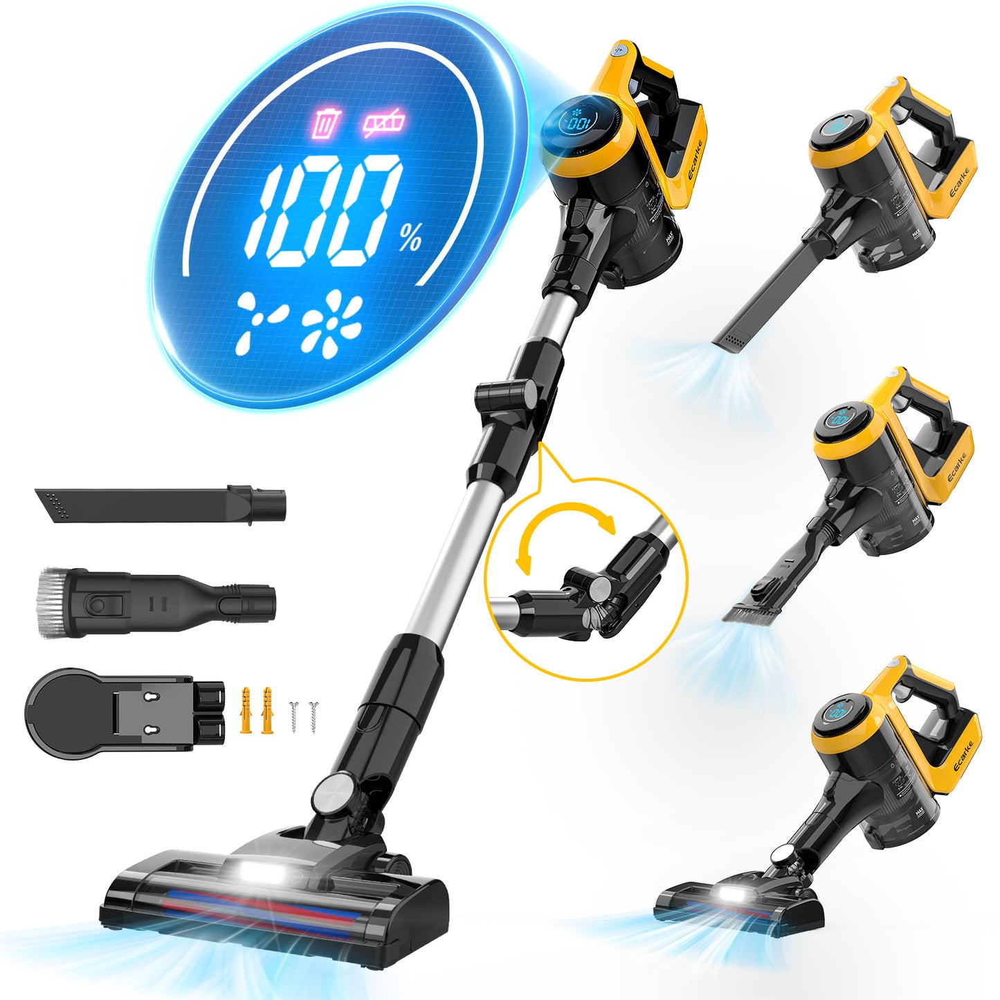 Ecarke 30KPa Cordless Vacuum Cleaner for DeWalt 20V Battery