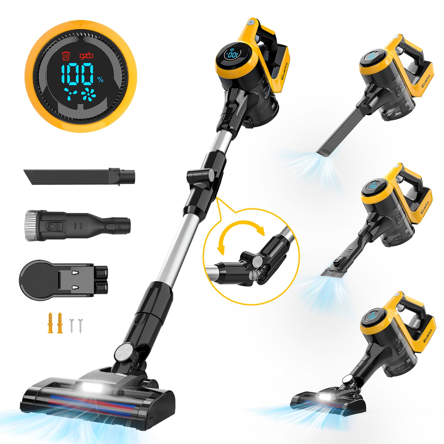 Ecarke 30KPa Cordless Vacuum Cleaner for DeWalt 20V Battery