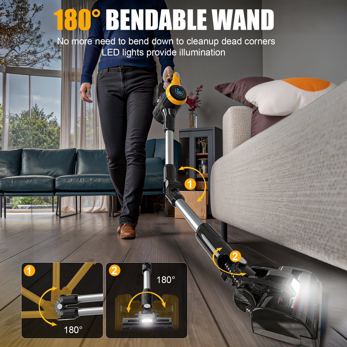 Ecarke 30KPa Cordless Vacuum Cleaner for DeWalt 20V Battery
