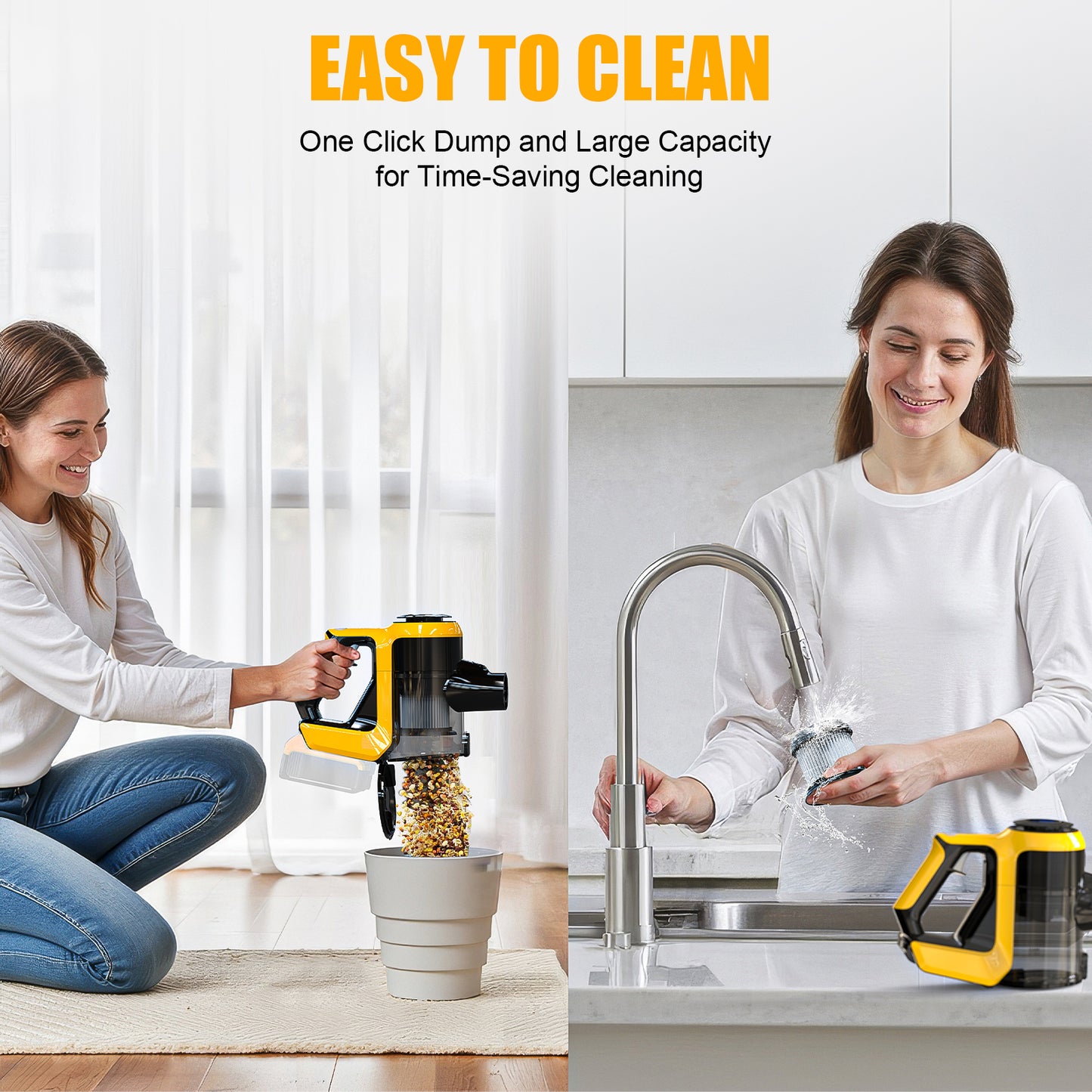 Ecarke 30KPa Cordless Vacuum Cleaner for DeWalt 20V Battery