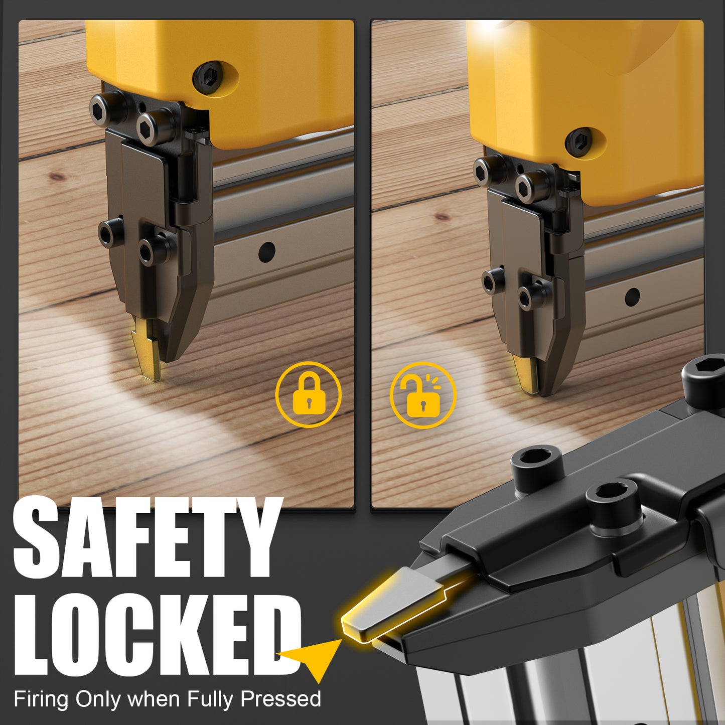 Ecarke 18GA Cordless Brad Nailer for Dewalt 20V MAX Battery