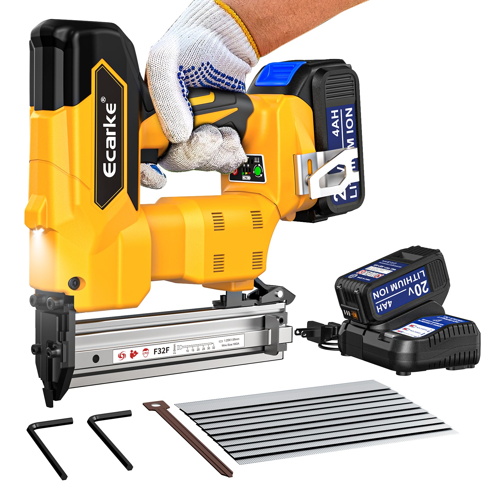 Ecarke 18Gauge Brad Nailer for Dewalt 20V Max Battery