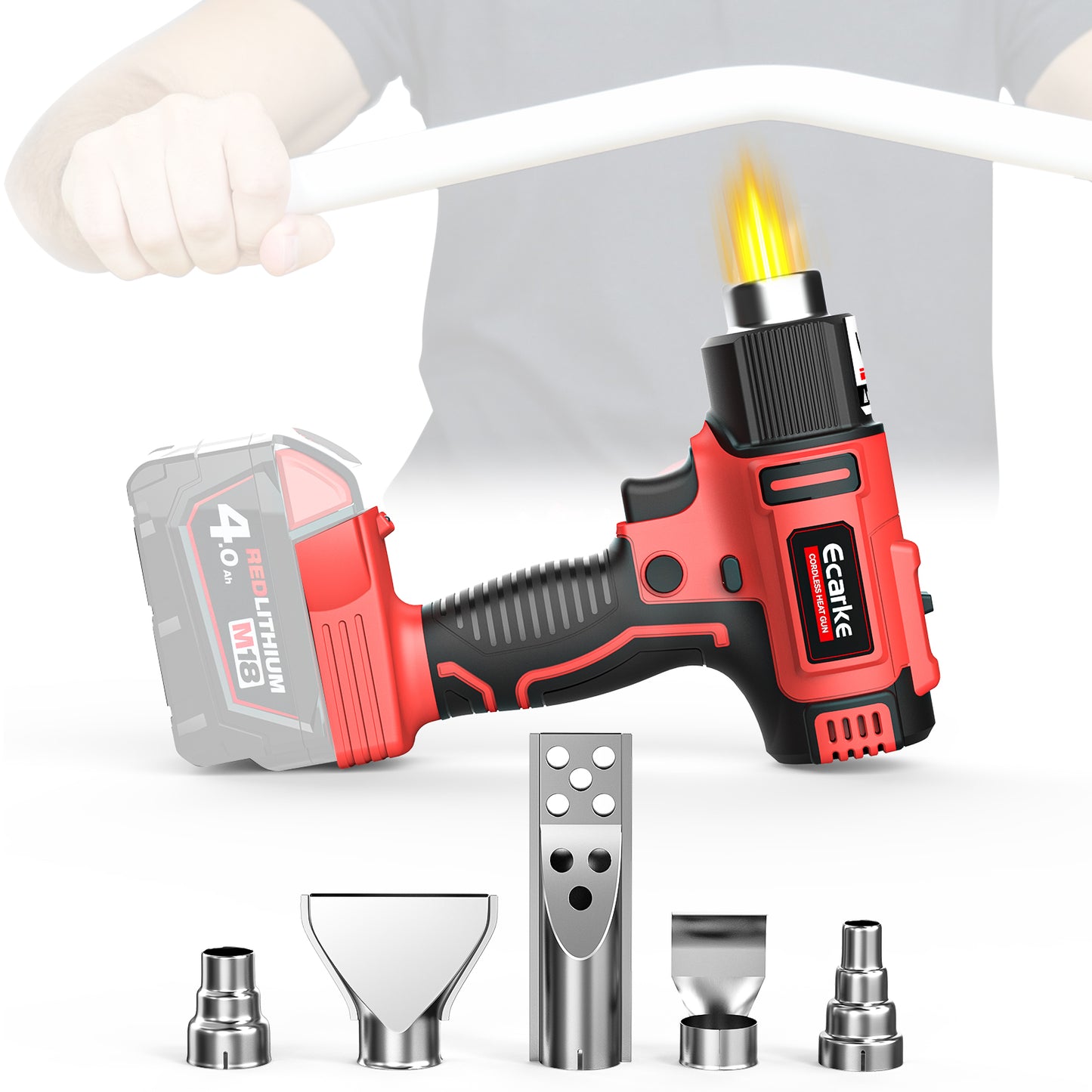 Cordless Heat Gun for Milwaukee M18 18V Battery - Adjustable Temperature