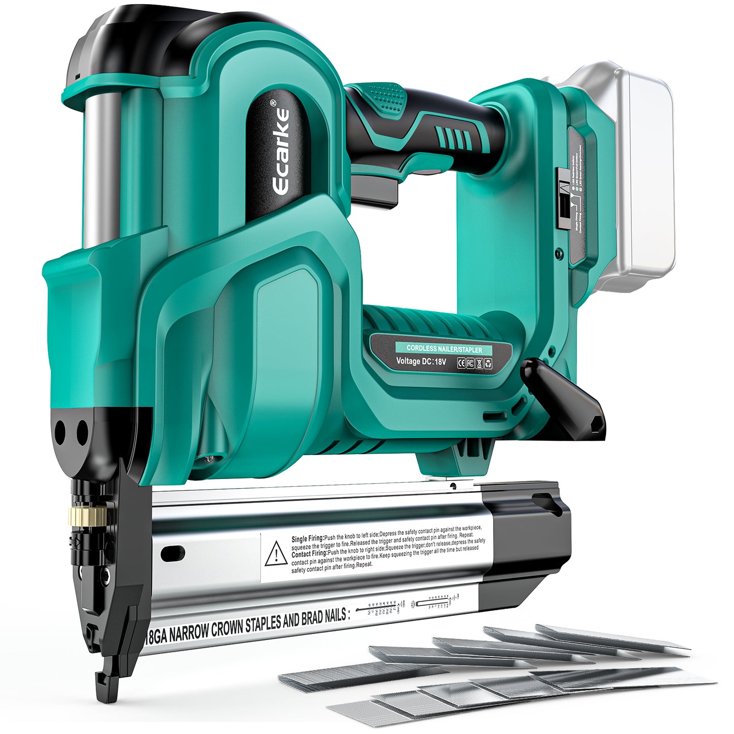 Ecarke 2 in 1 Brad Nailer Cordless Stapler for Makita 18V