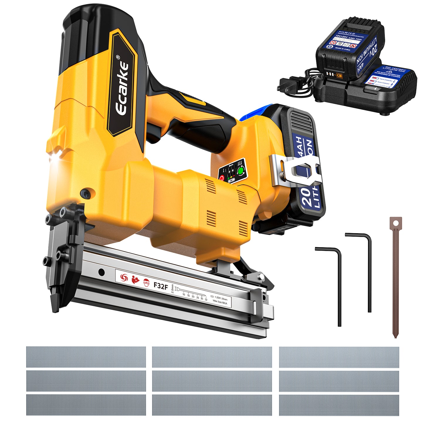 Ecarke 18Gauge Brad Nailer for Dewalt 20V Max Battery