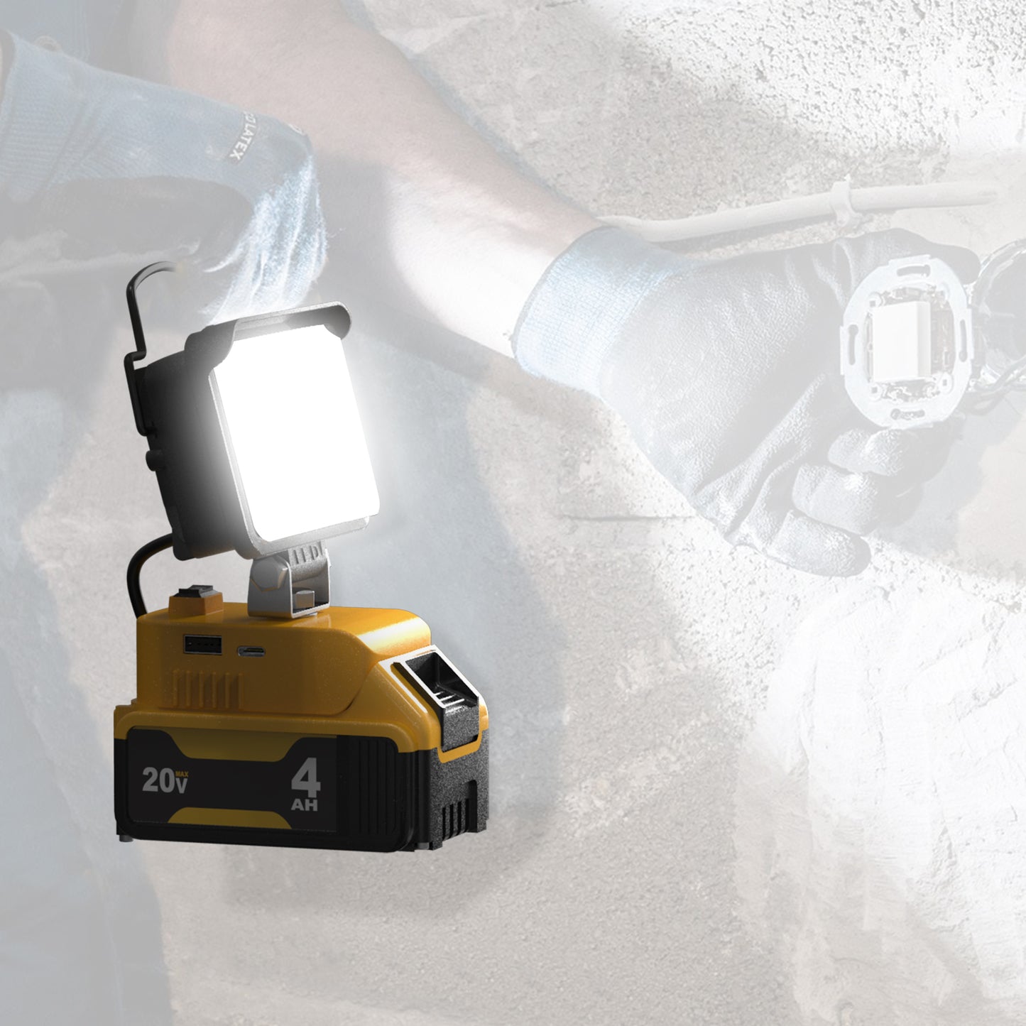 Handheld LED Work Light for Dewalt 20V Battery-20W