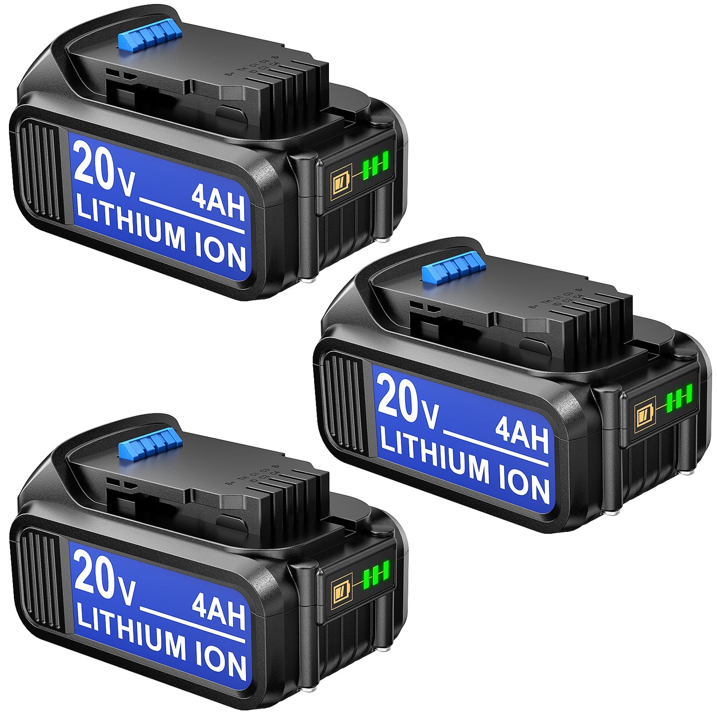 Ecarke 3Packs 4Ah Replacement Battery for Dewalt Tools