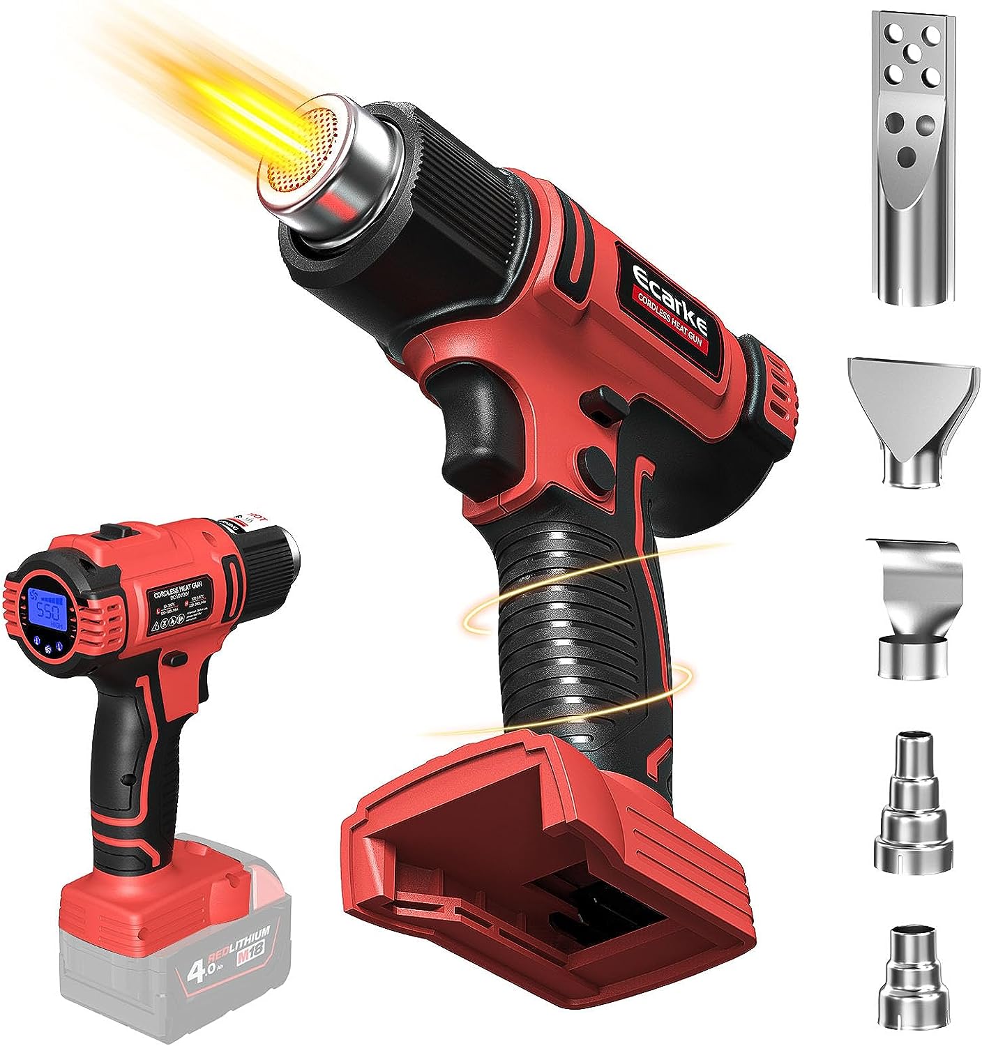 Cordless Heat Gun for Milwaukee M18 18V Battery - LCD Digital Display