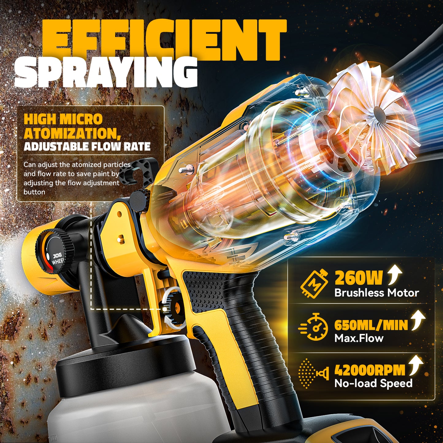 Ecarke Cordless Paint Sprayer for DeWALT Battery