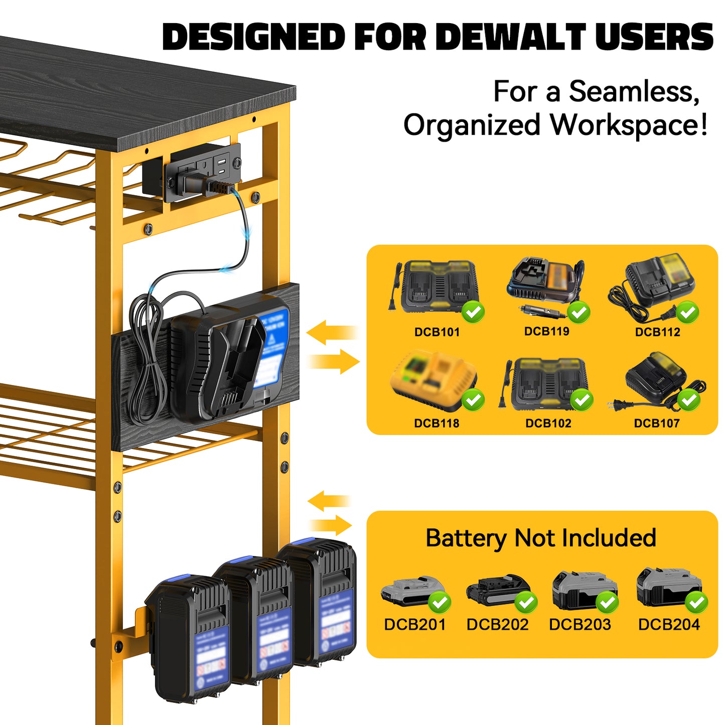 Workbench with Pegboard for DeWalt Tools