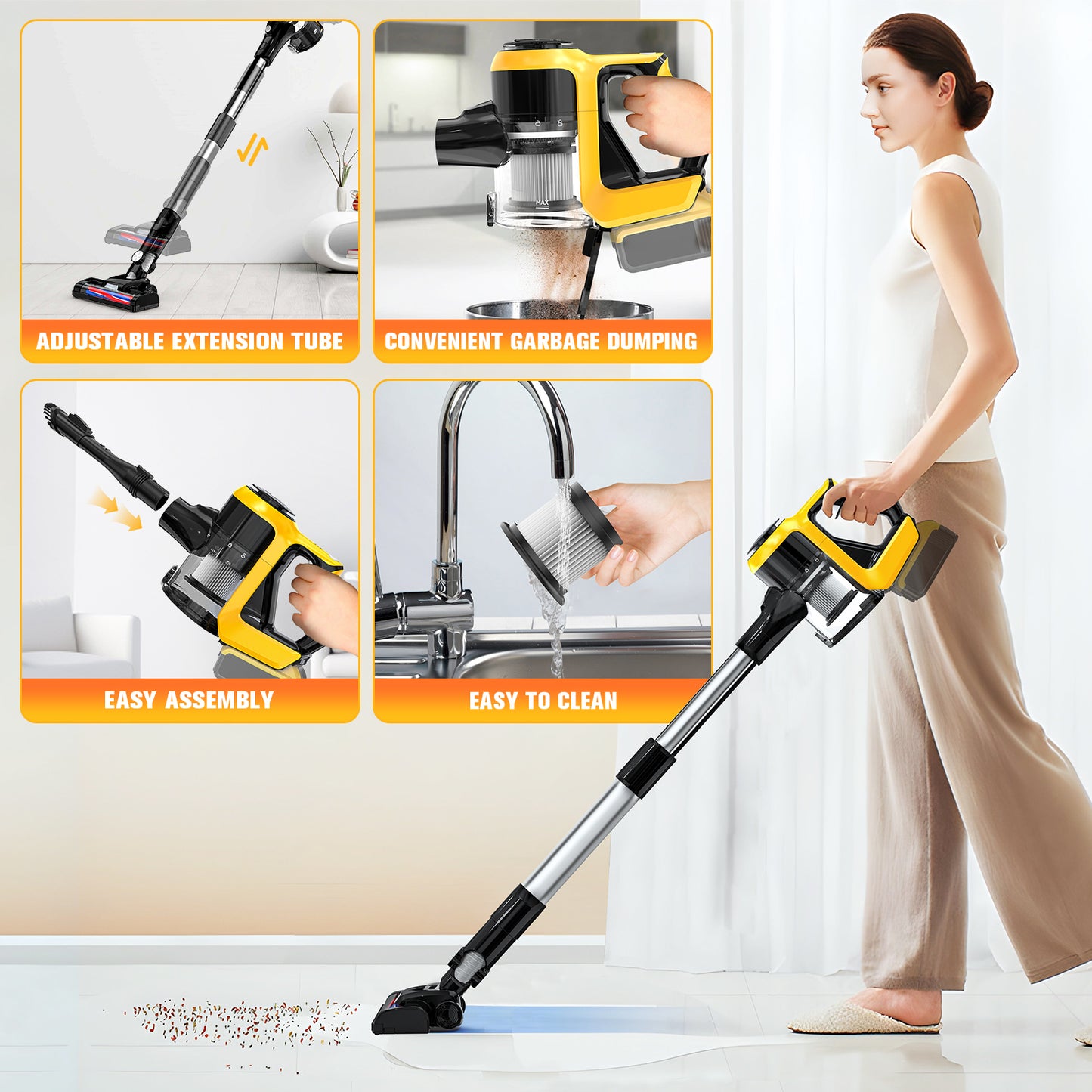 Ecarke Cordless Vacuum Cleaner for DeWALT 20v Battery