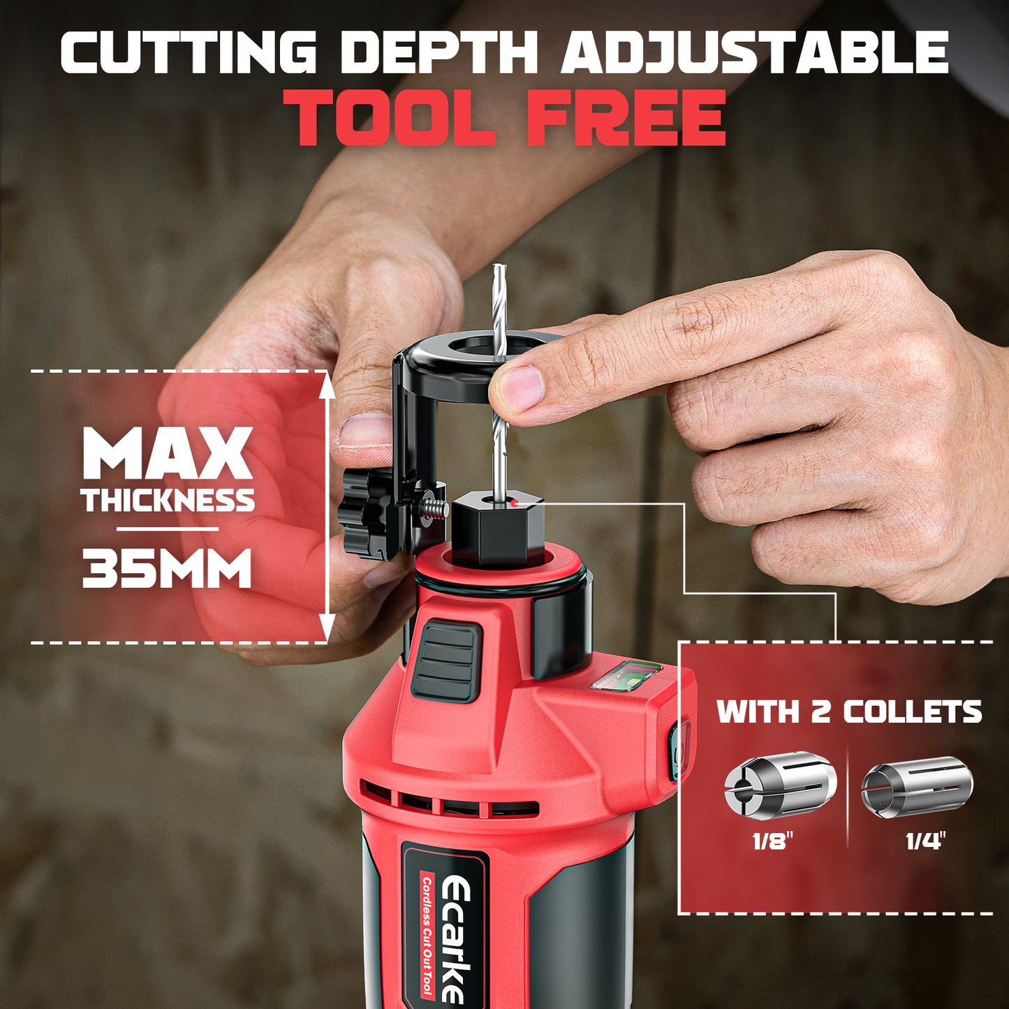 Ecarke Cordless Electric Drywall Cut-Out Tool for Milwaukee 18V Battery