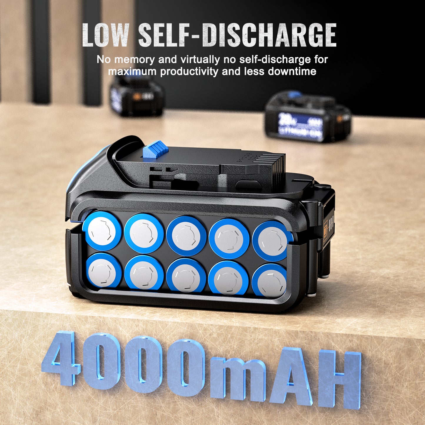 Ecarke 3Packs 4Ah Replacement Battery for Dewalt Tools