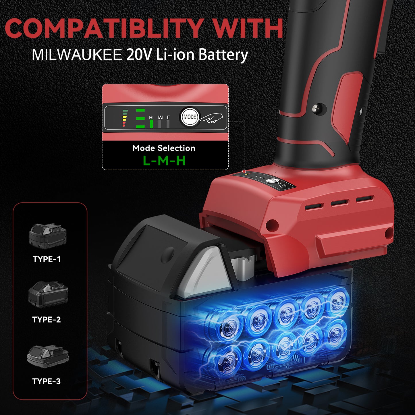 Ecarke Cordless Power Angle Grinder for Milwaukee 18v Battery
