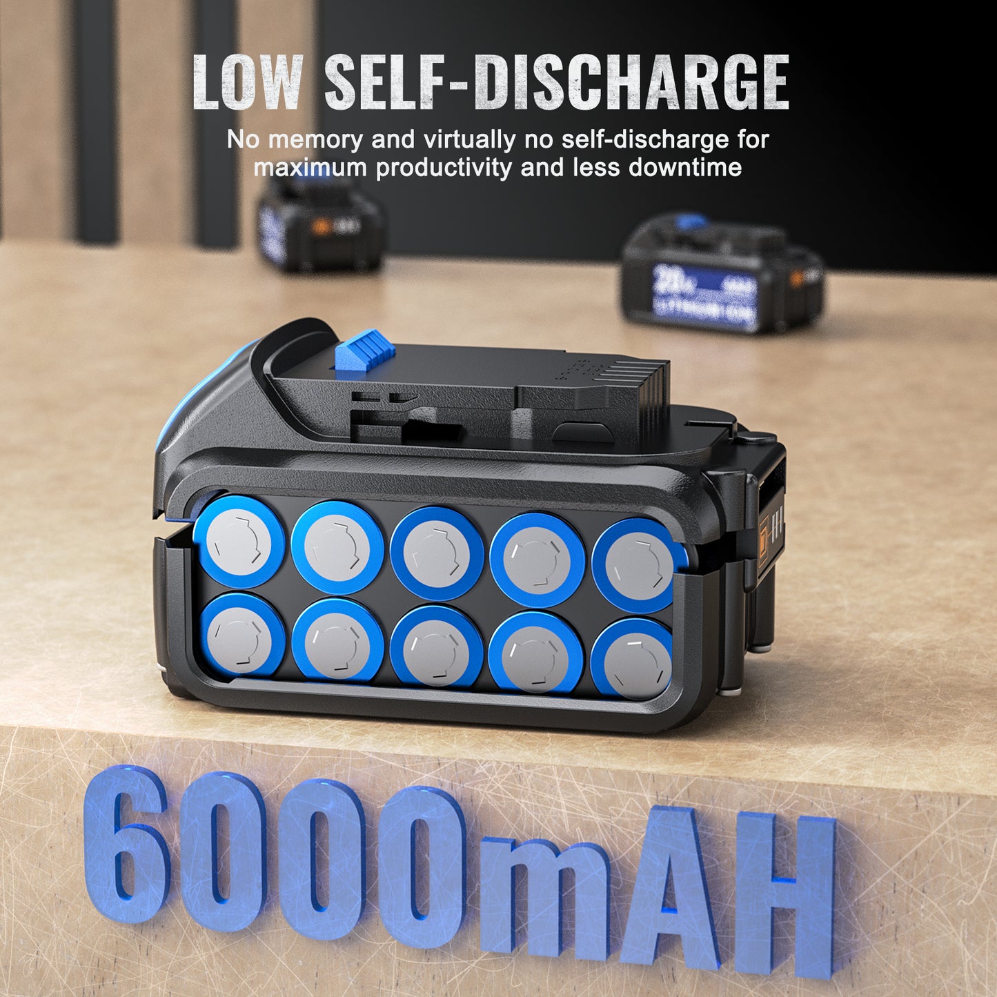 Ecarke 6Ah Replacement Battery for Dewalt Tools