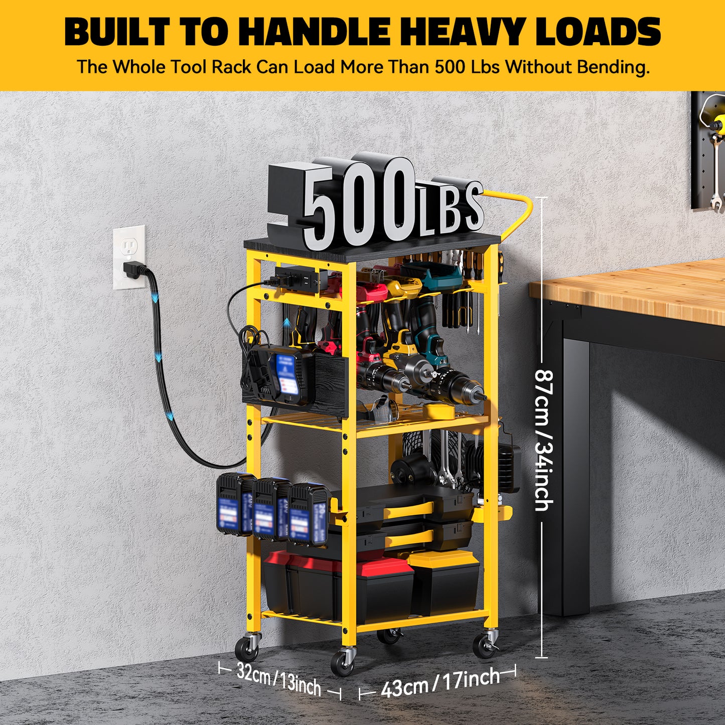 Workbench with Pegboard for DeWalt Tools