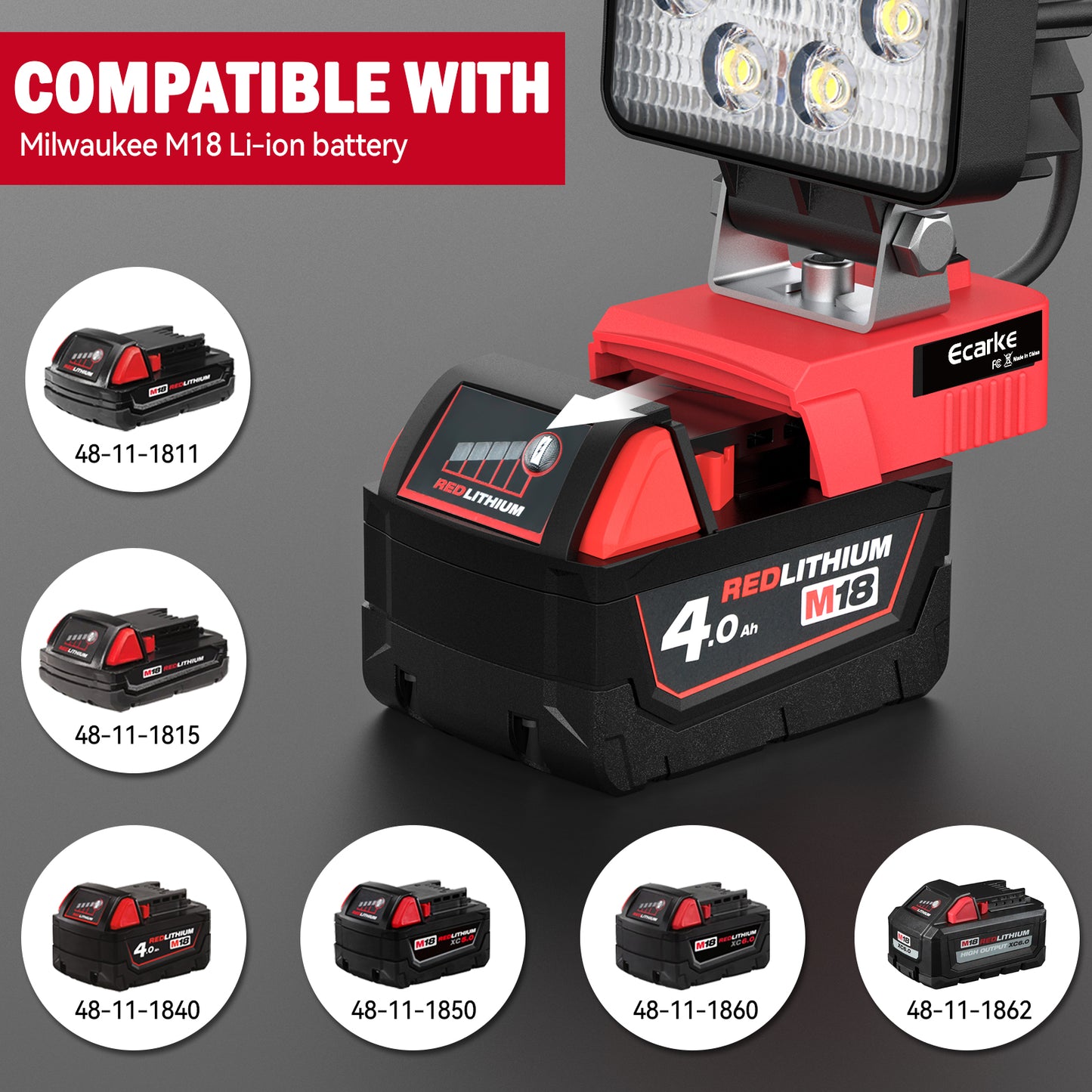 27W LED Work Light for Milwaukee M18 18V Battery