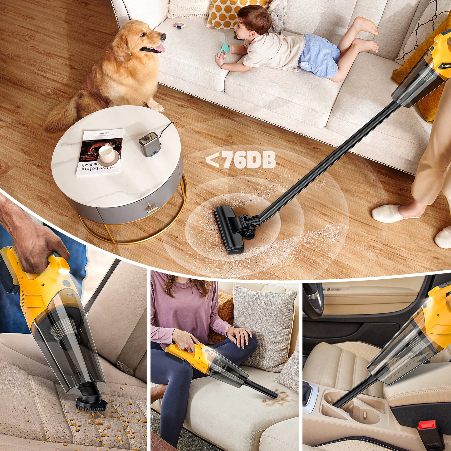 Ecarke Cordless Vacuum Cleaner Compatible with DeWALT 20v Battery