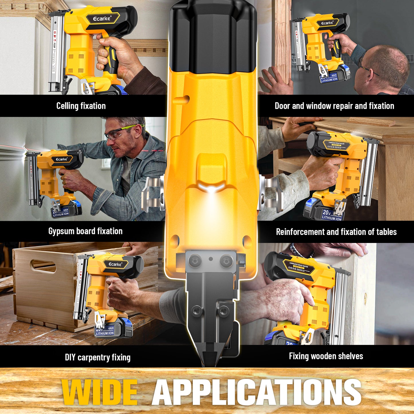 Ecarke 18Gauge Brad Nailer for Dewalt 20V Max Battery