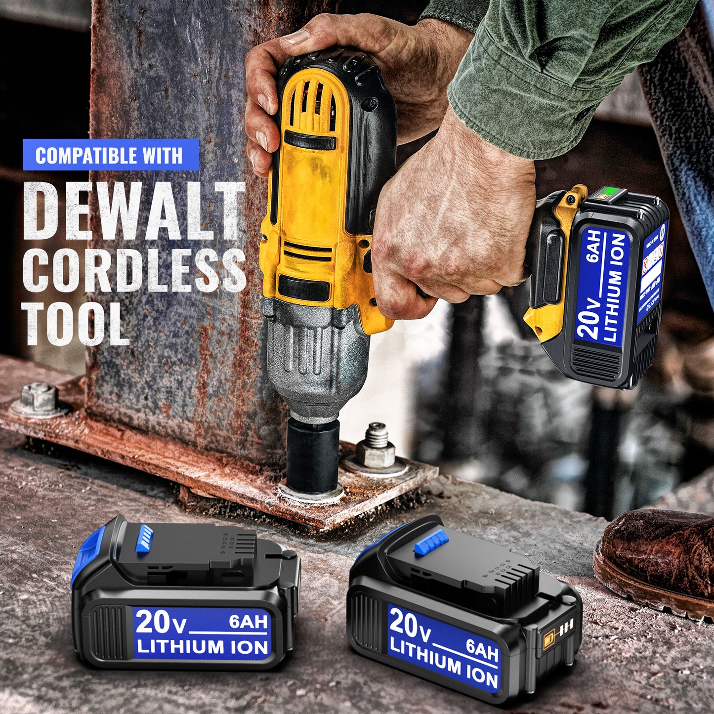 Ecarke 6Ah Replacement Battery for Dewalt Tools