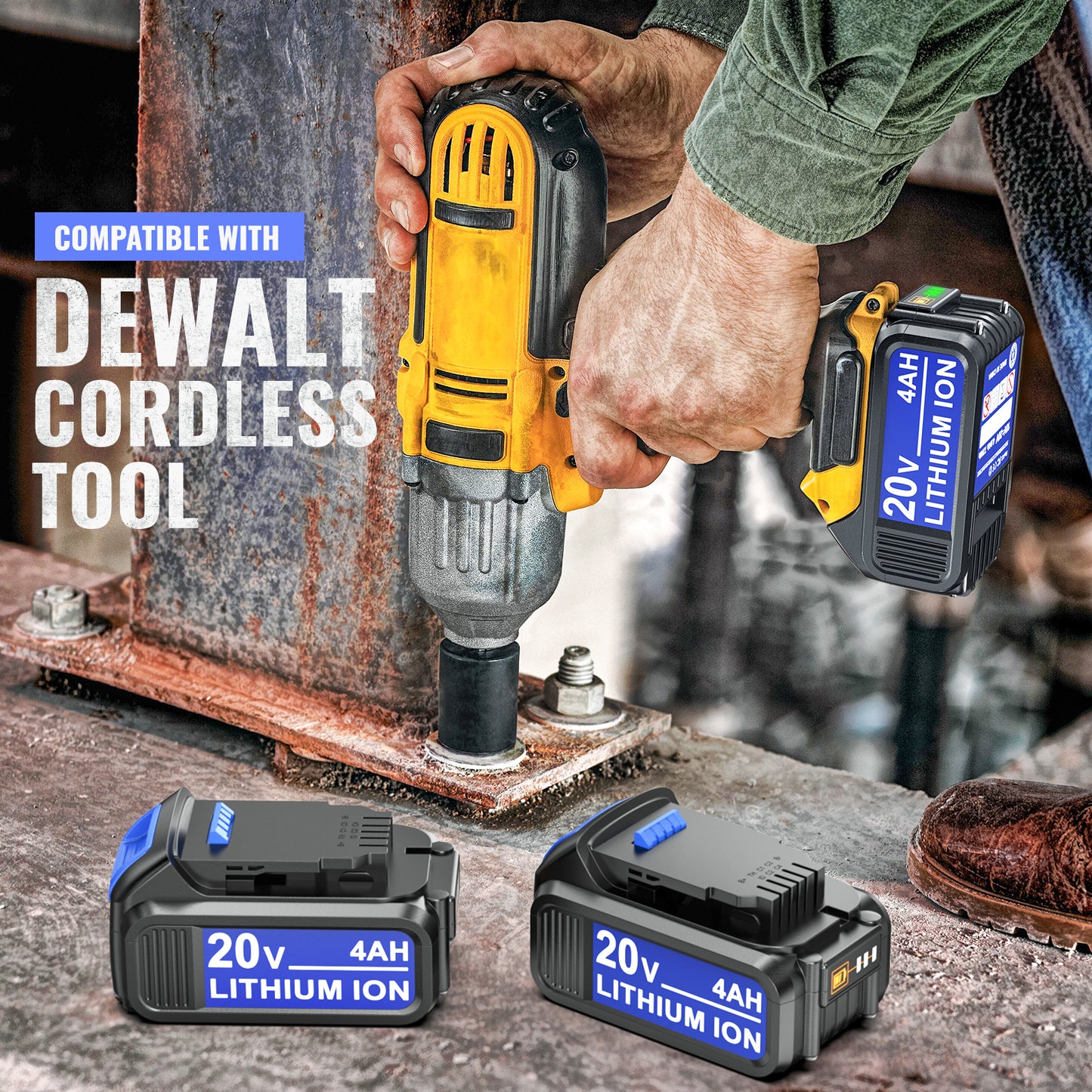 Ecarke 3Packs 4Ah Replacement Battery for Dewalt Tools