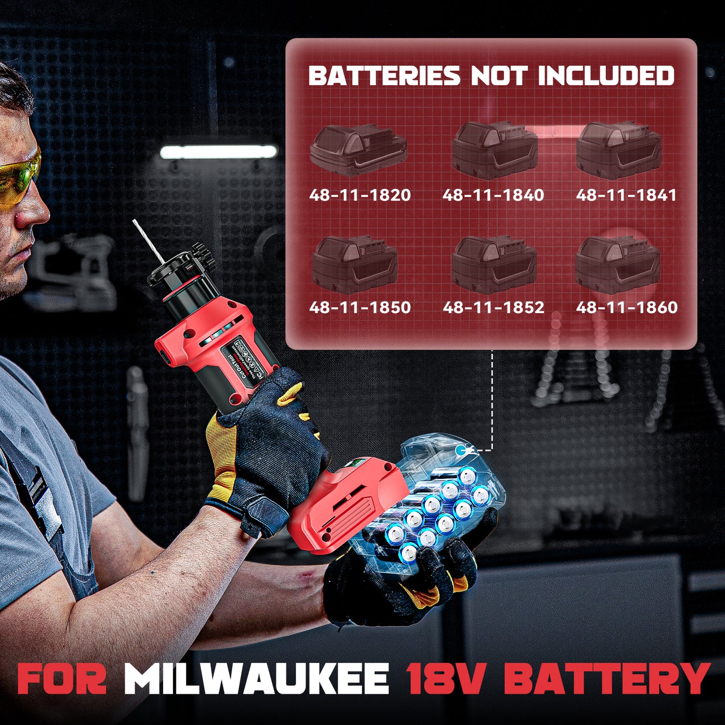 Ecarke Cordless Electric Drywall Cut-Out Tool for Milwaukee 18V Battery