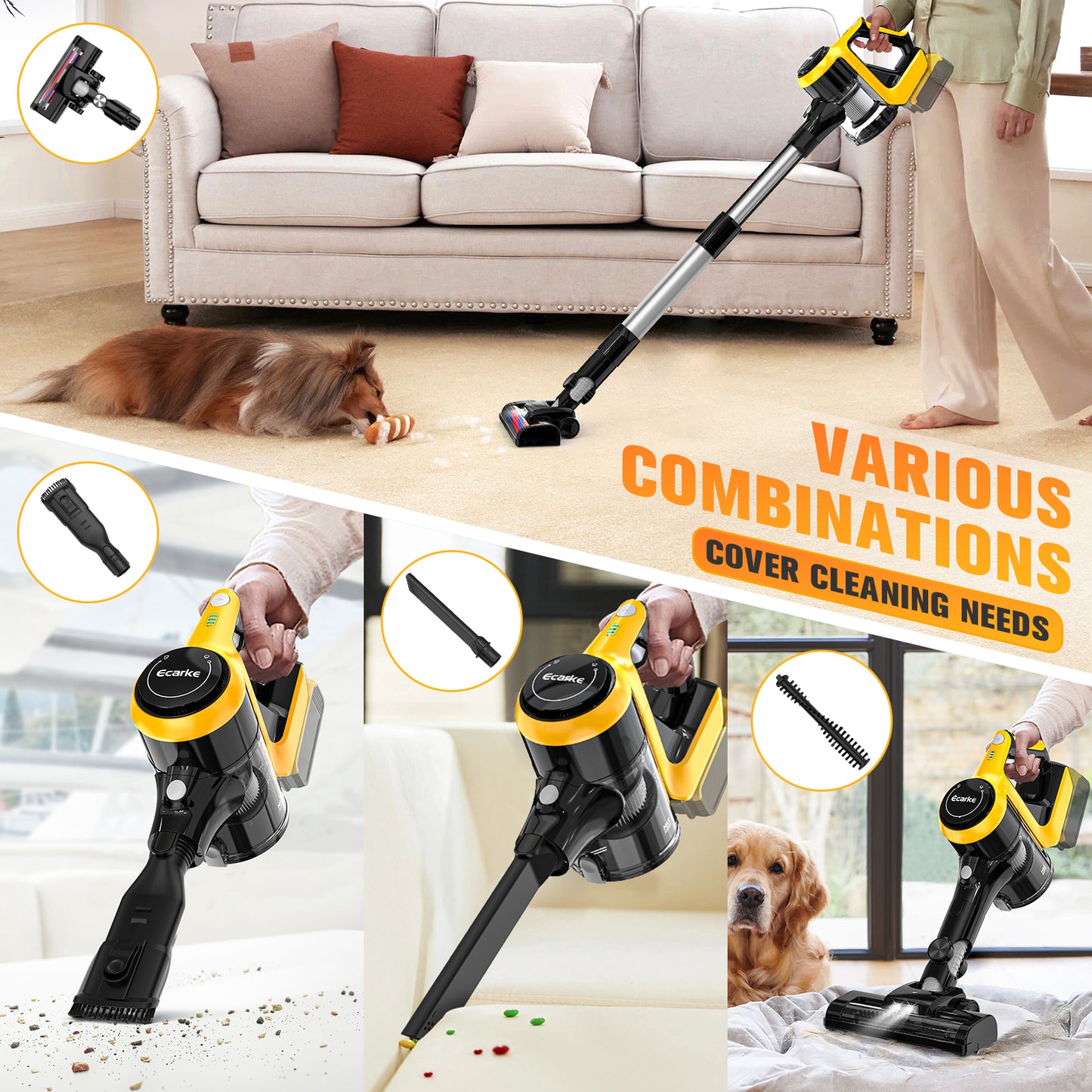 Ecarke Cordless Vacuum Cleaner for DeWALT 20v Battery