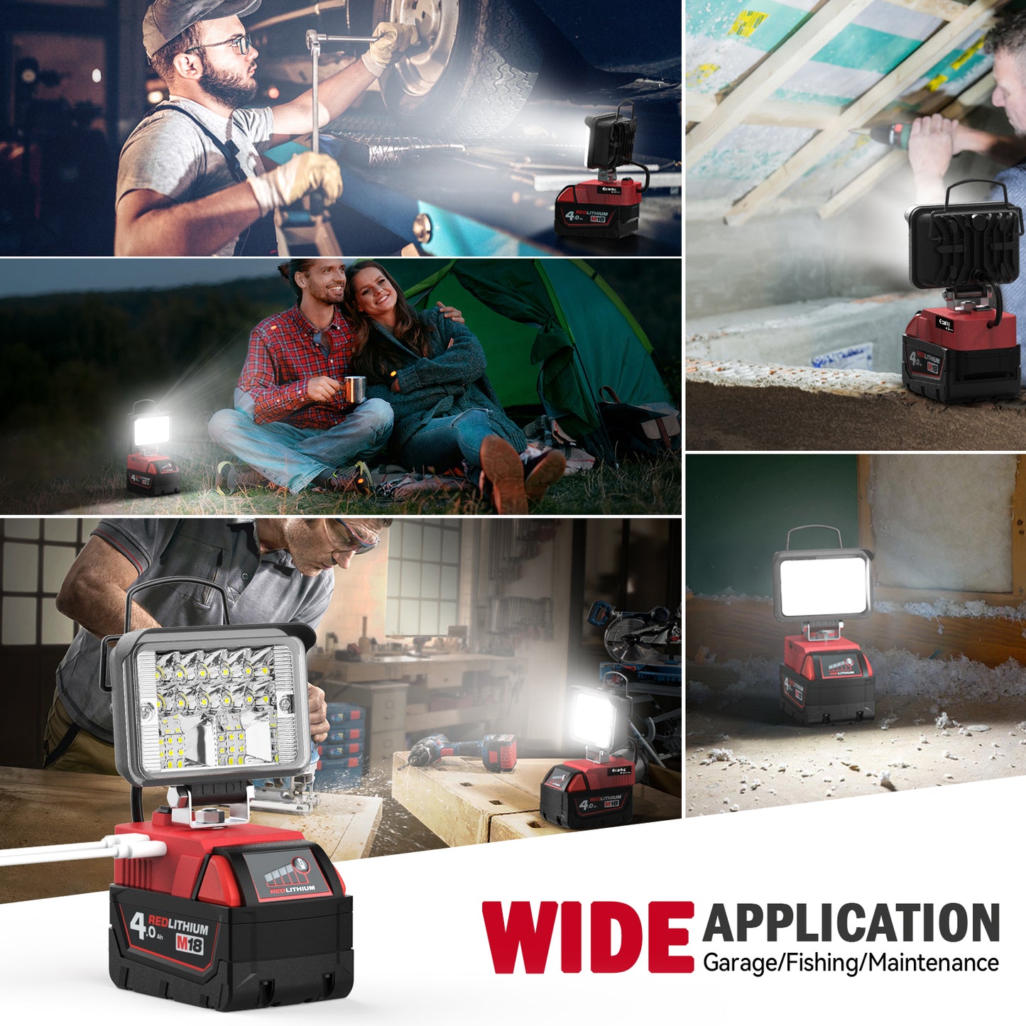 20W Handheld LED Work Light for Milwaukee M18 Battery