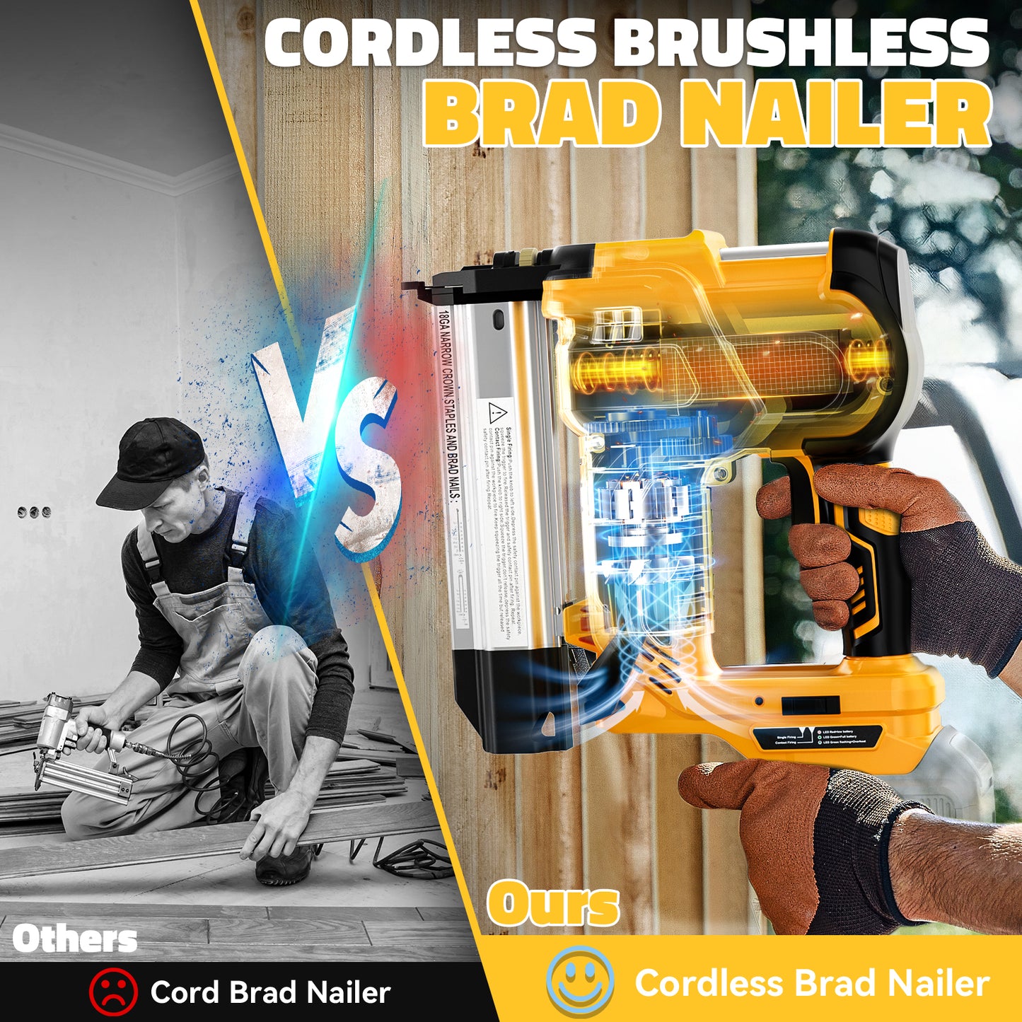 Ecarke 2 in 1 Brad Nailer Cordless Stapler for DeWalt 18V