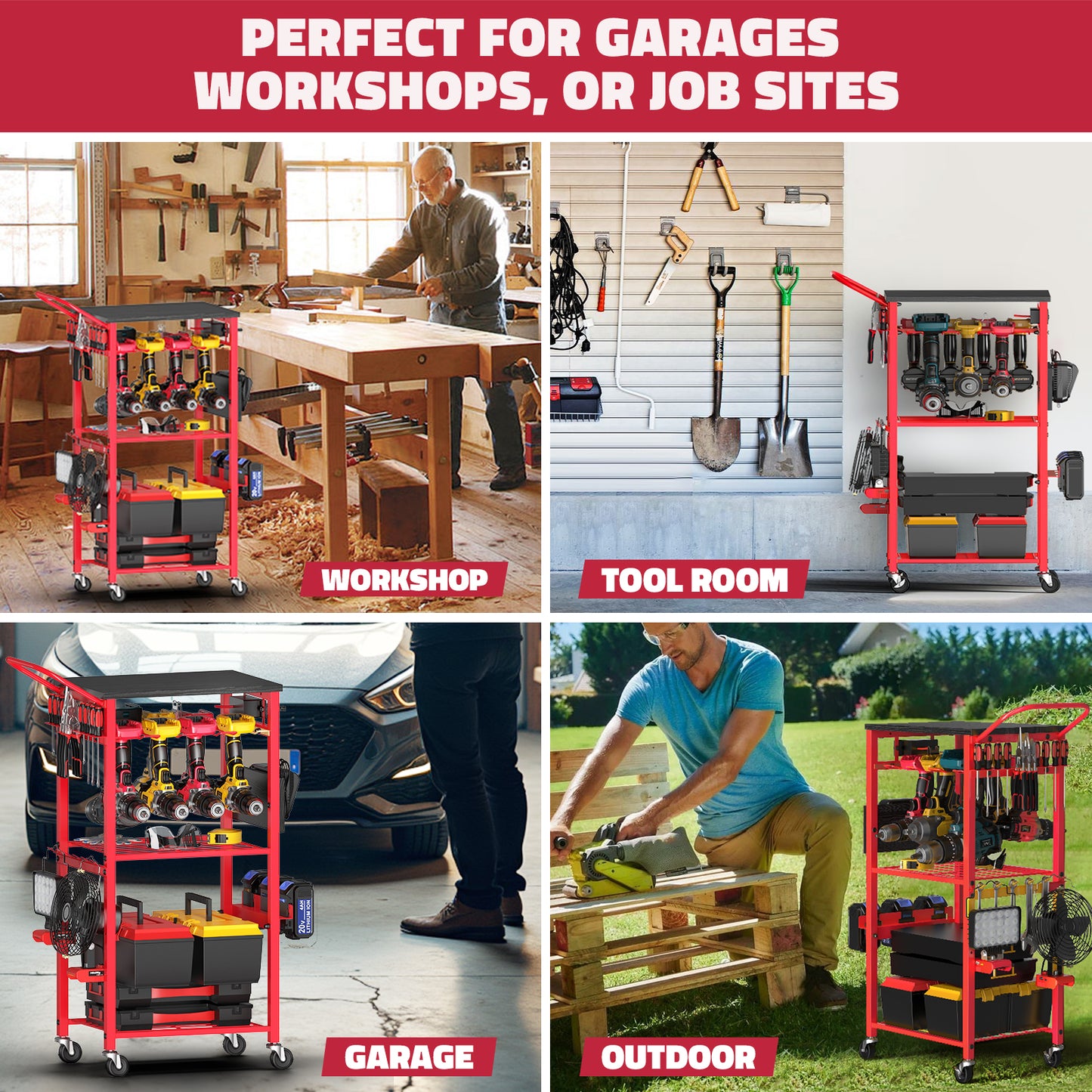 Workbench with Pegboard for Milwaukee Tools