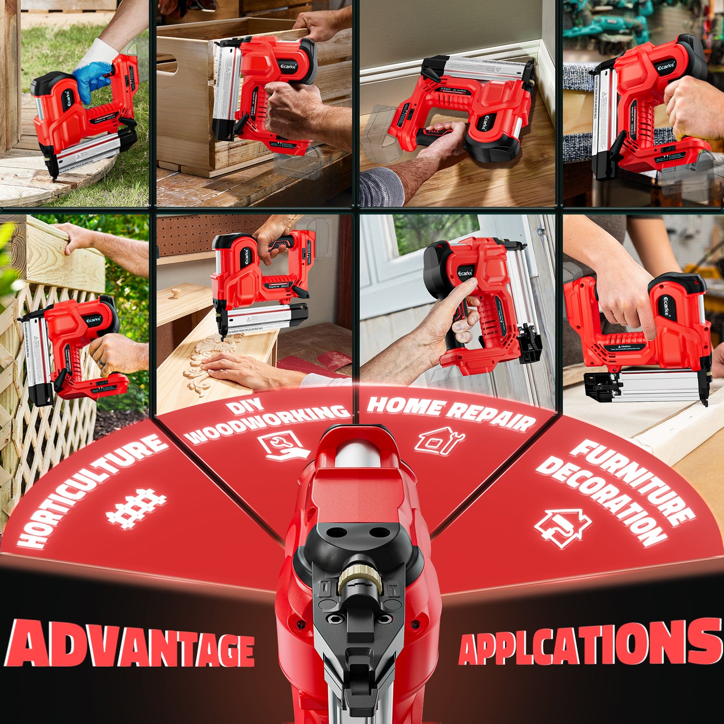 Ecarke 2 in 1 Brad Nailer Cordless Stapler for Milwaukee M18 18V