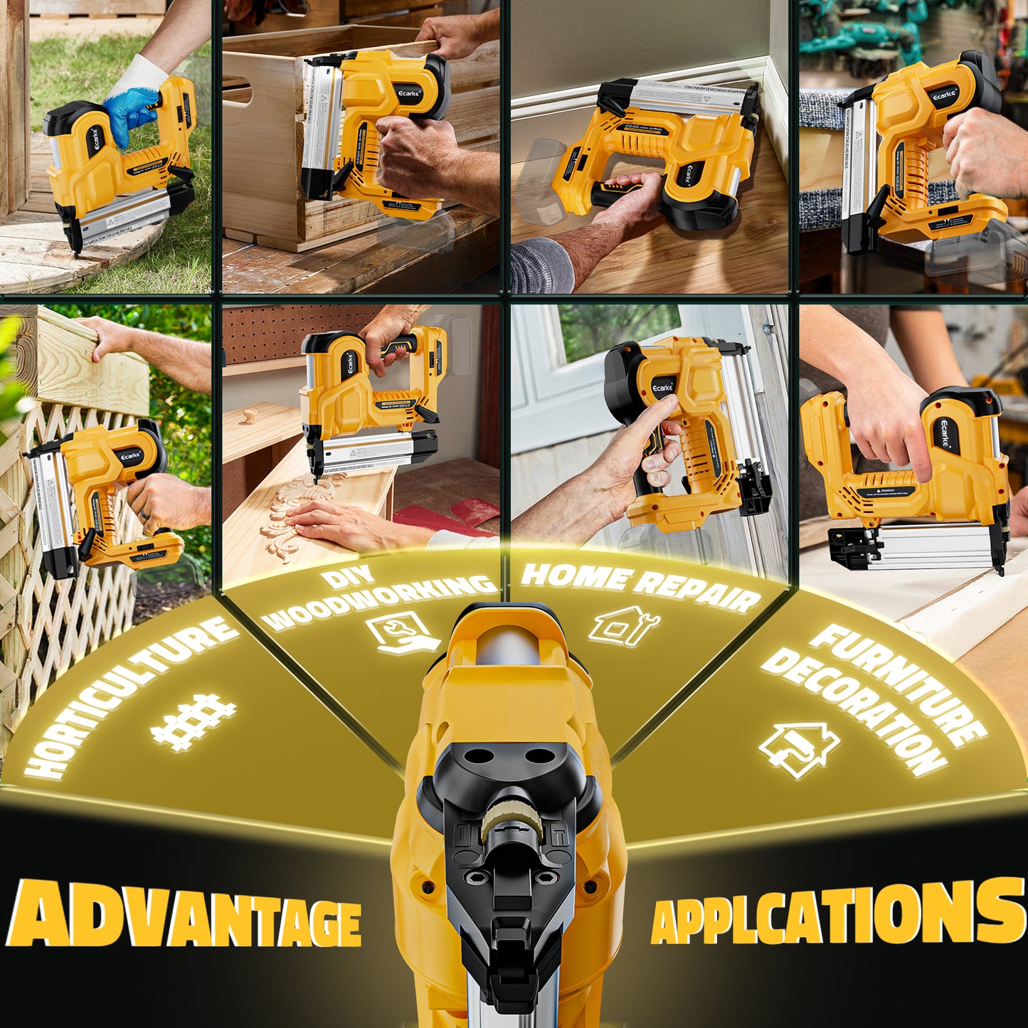 Ecarke 2 in 1 Brad Nailer Cordless Stapler for DeWalt 18V
