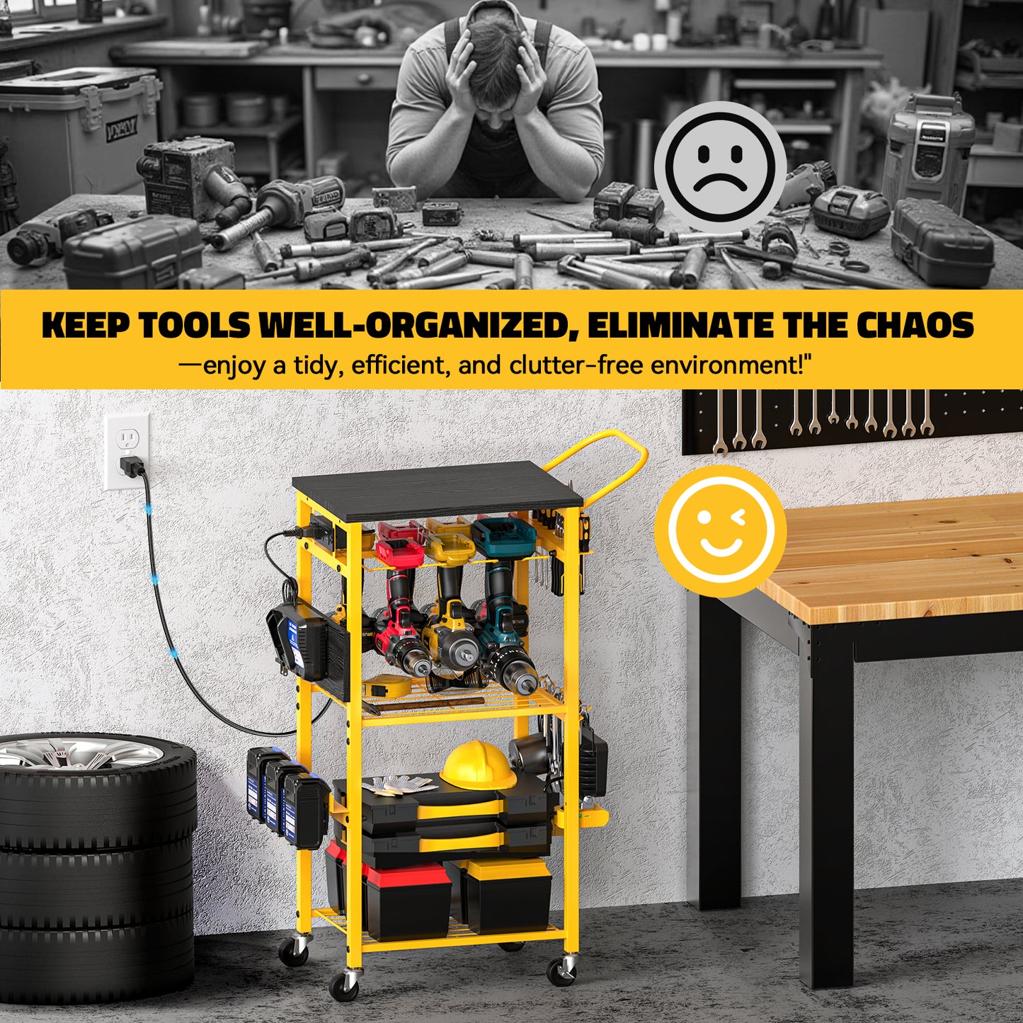Workbench with Pegboard for DeWalt Tools