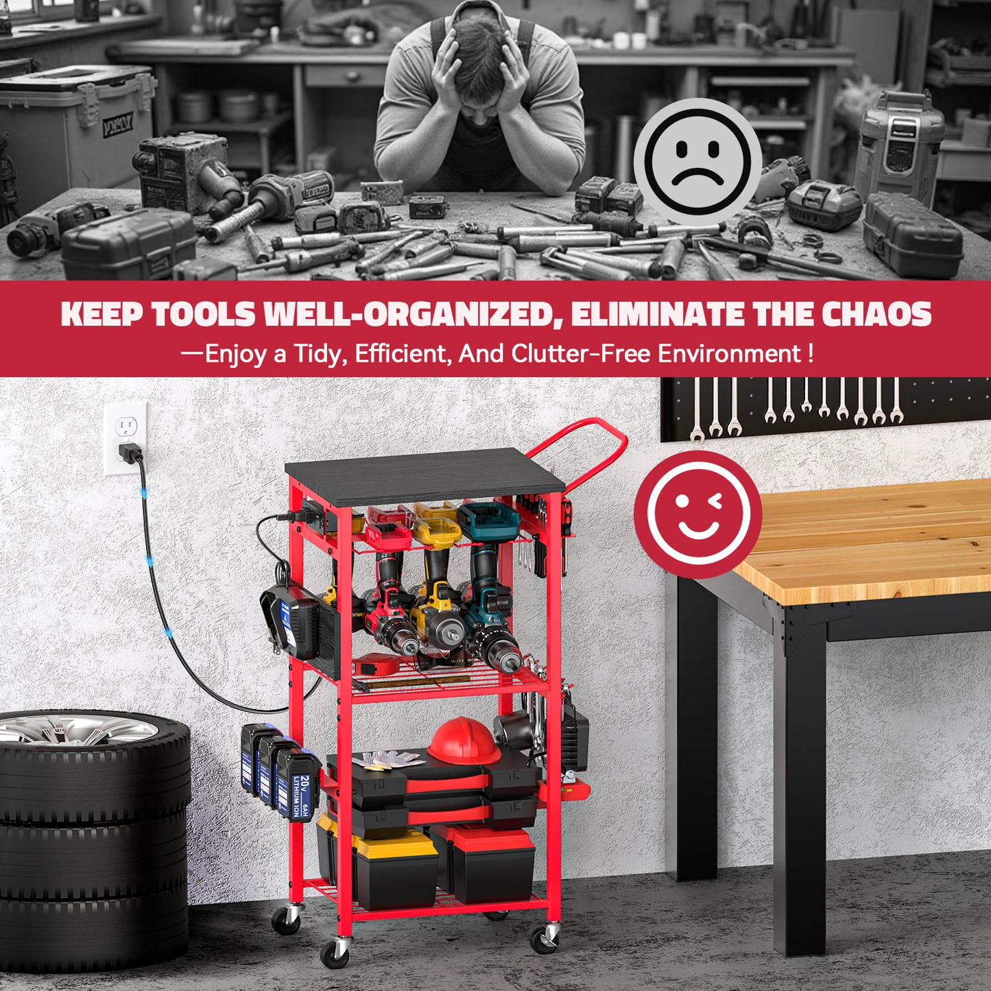 Workbench with Pegboard for Milwaukee Tools