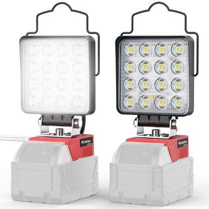 2PCS Cordless LED Work Light for Milwaukee Battery: Ecarke 48W 2900LM for Milwaukee Light