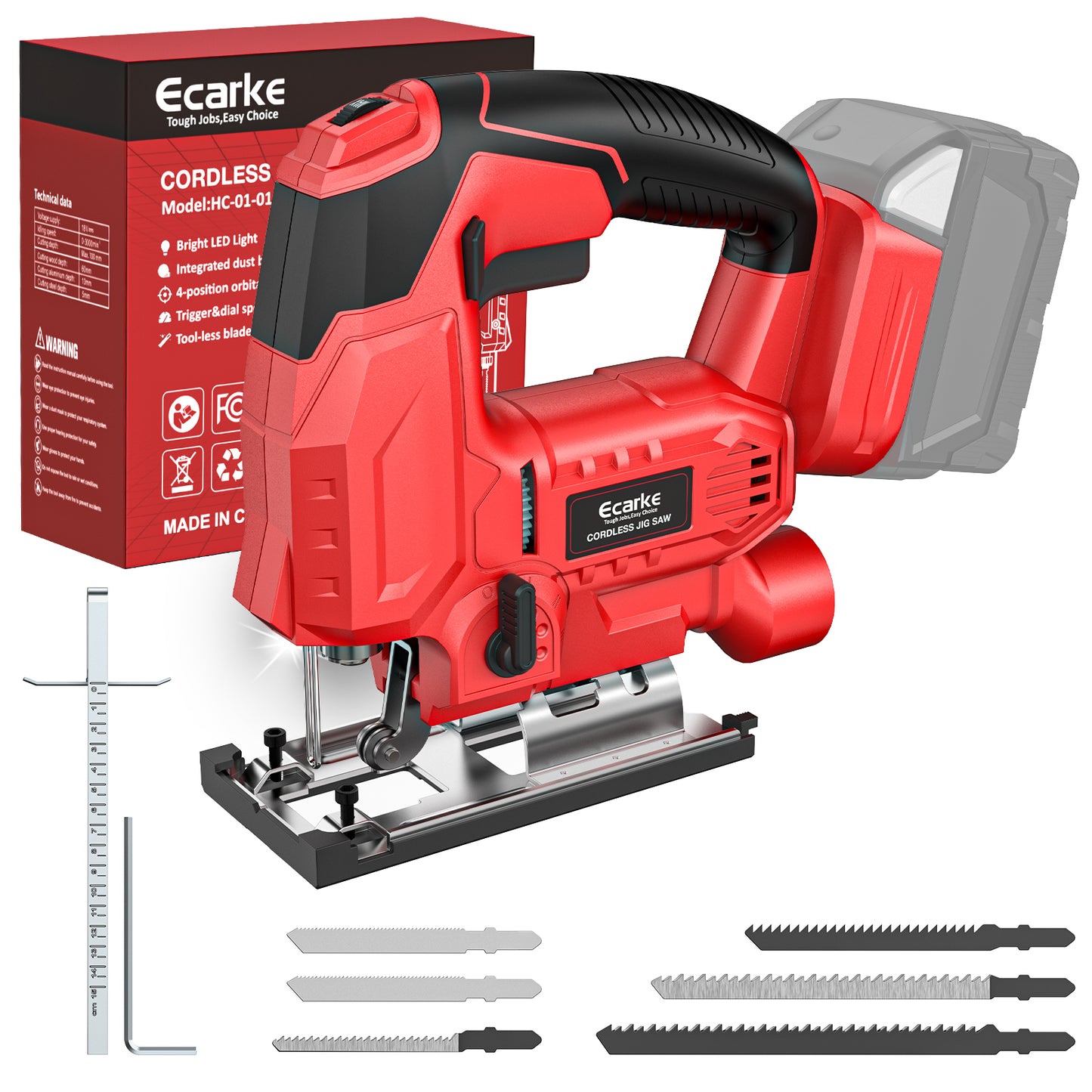 Ecarke Cordless Jig Saw Compatible With Milwaukee 18V Battery (Without Battery)