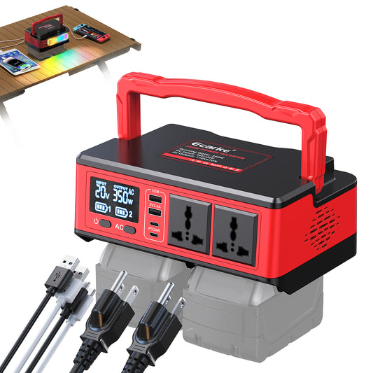 Ecark 350W Power Inverter Compatible with Milwaukee 18V Batteries