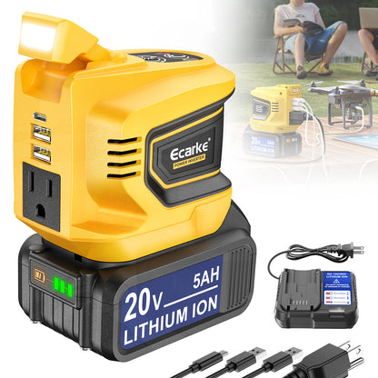 Ecarke 200W Portable Power Station Generator for DeWALT 20V