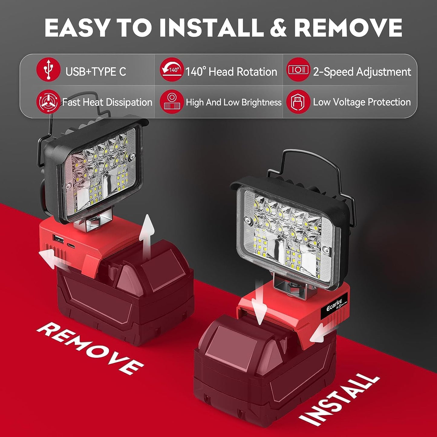 20W Handheld LED Work Light for Milwaukee M18 Battery