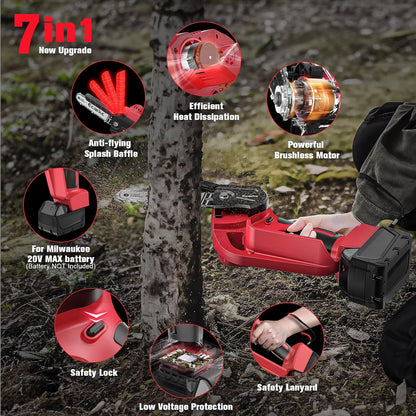 Cordless Mini Chainsaw for Milwaukee M18 Battery