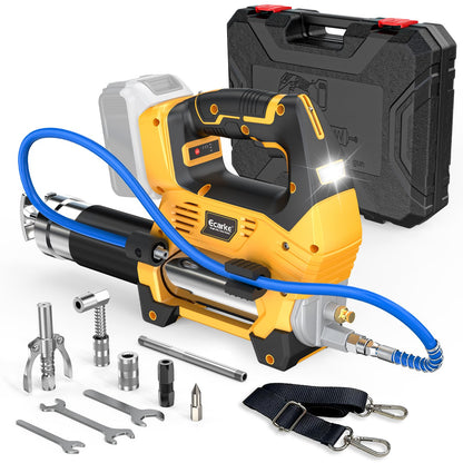 Ecarke Cordless Grease Gun Compatible with DeWalt 20V Battery, 3‑Speed Adjustable Flow, 12,000 PSI Max, 39” Hose (No Battery)