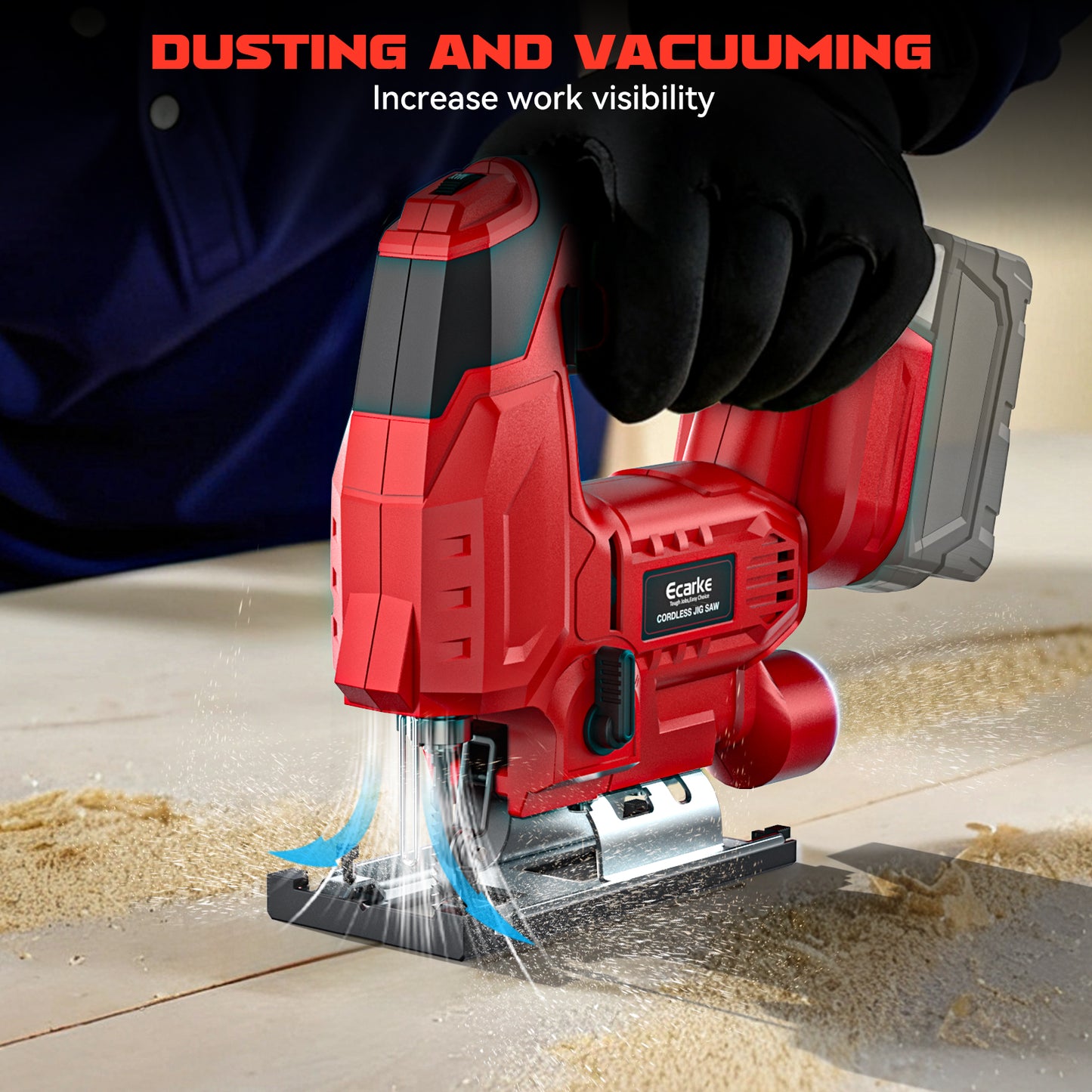 Ecarke Cordless Jig Saw Compatible With Milwaukee 18V Battery (Without Battery)