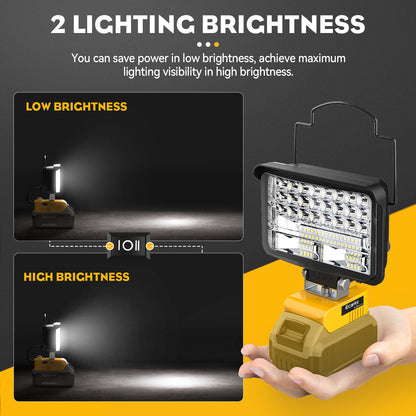 Ecarke Bright Led Flood Light - 68W 6800LM Cordless Work Light for DeWALT 20V Battery