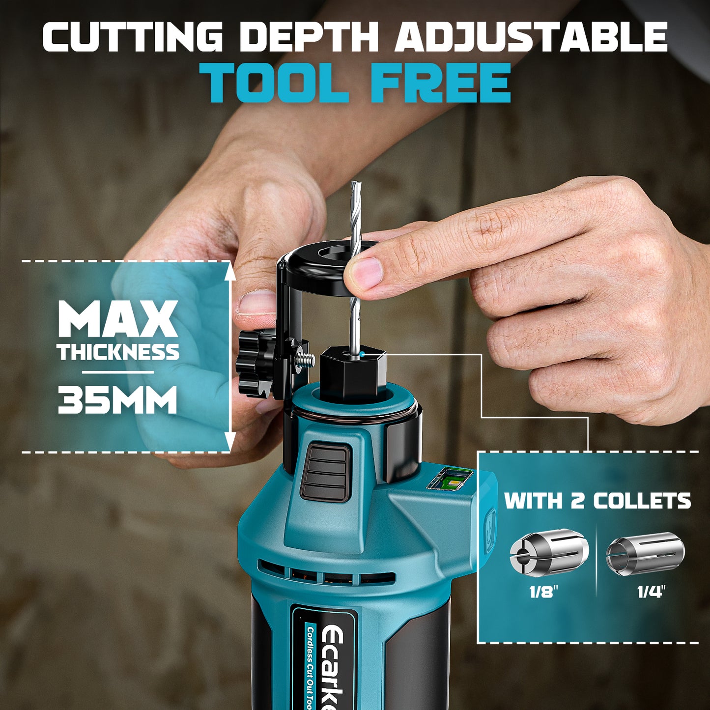 Ecarke Cordless Drywall Cut-Out Tool for Makita 18V Battery