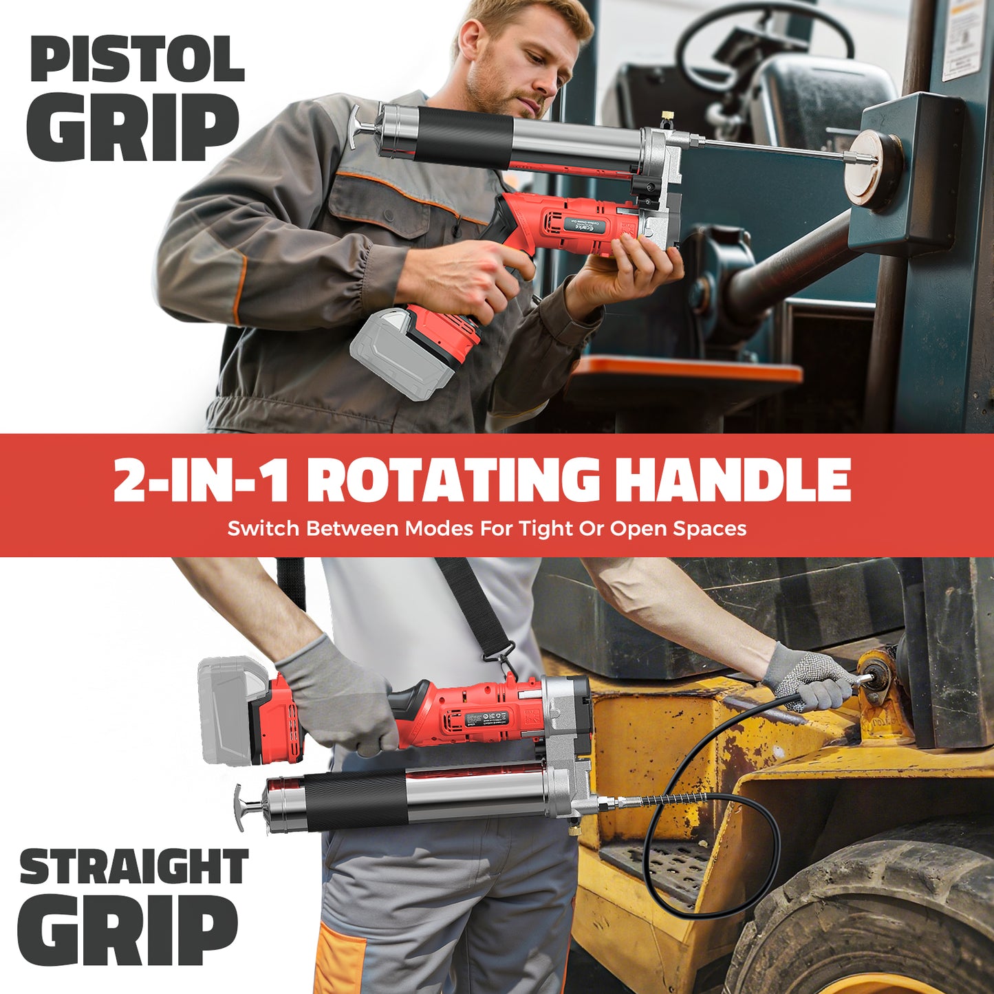 Ecarke Cordless Grease Gun Compatible with Milwaukee 18V Battery (Tool Only)