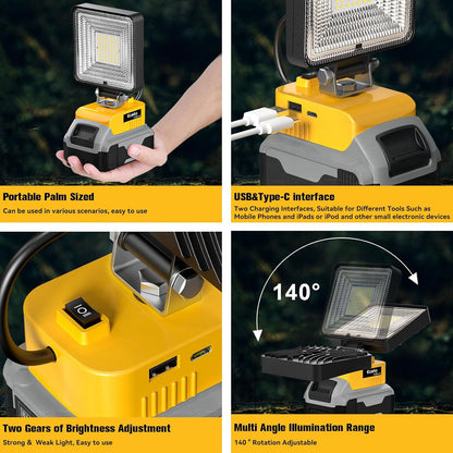 27W LED Flood Work Light for Dewalt 20V Battery