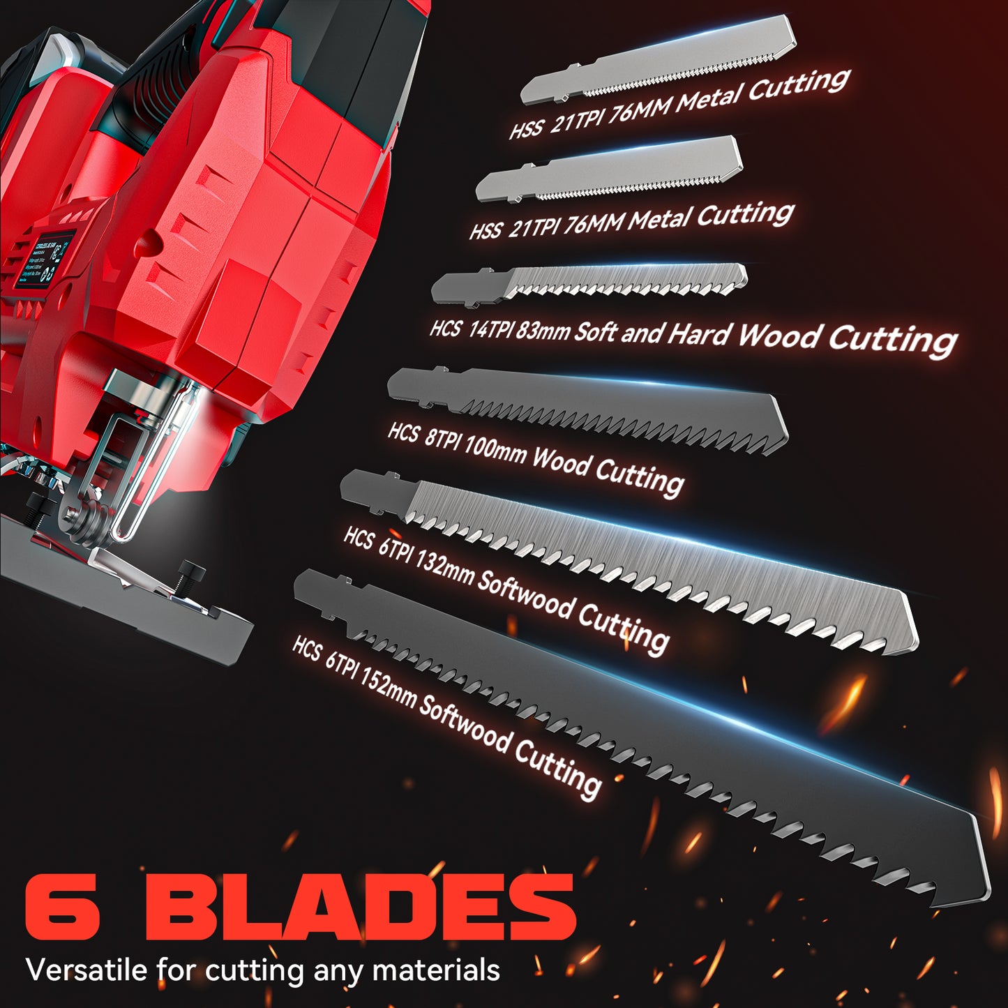 Ecarke Cordless Jig Saw Compatible With Milwaukee 18V Battery (Without Battery)