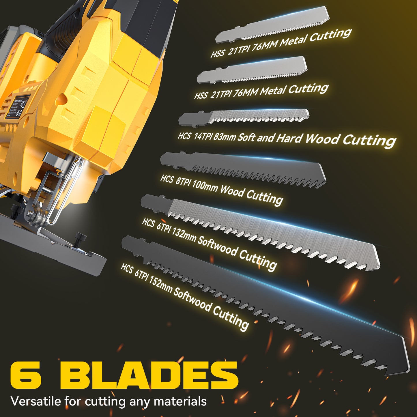 Ecarke Cordless Jig Saw Compatible With Dewalt 20V Max Battery (Exclude Battery)