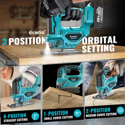 Cordless Jig Saw For Makita 18V Battery:Brushless Motor jigsaw tool with Variable Speed