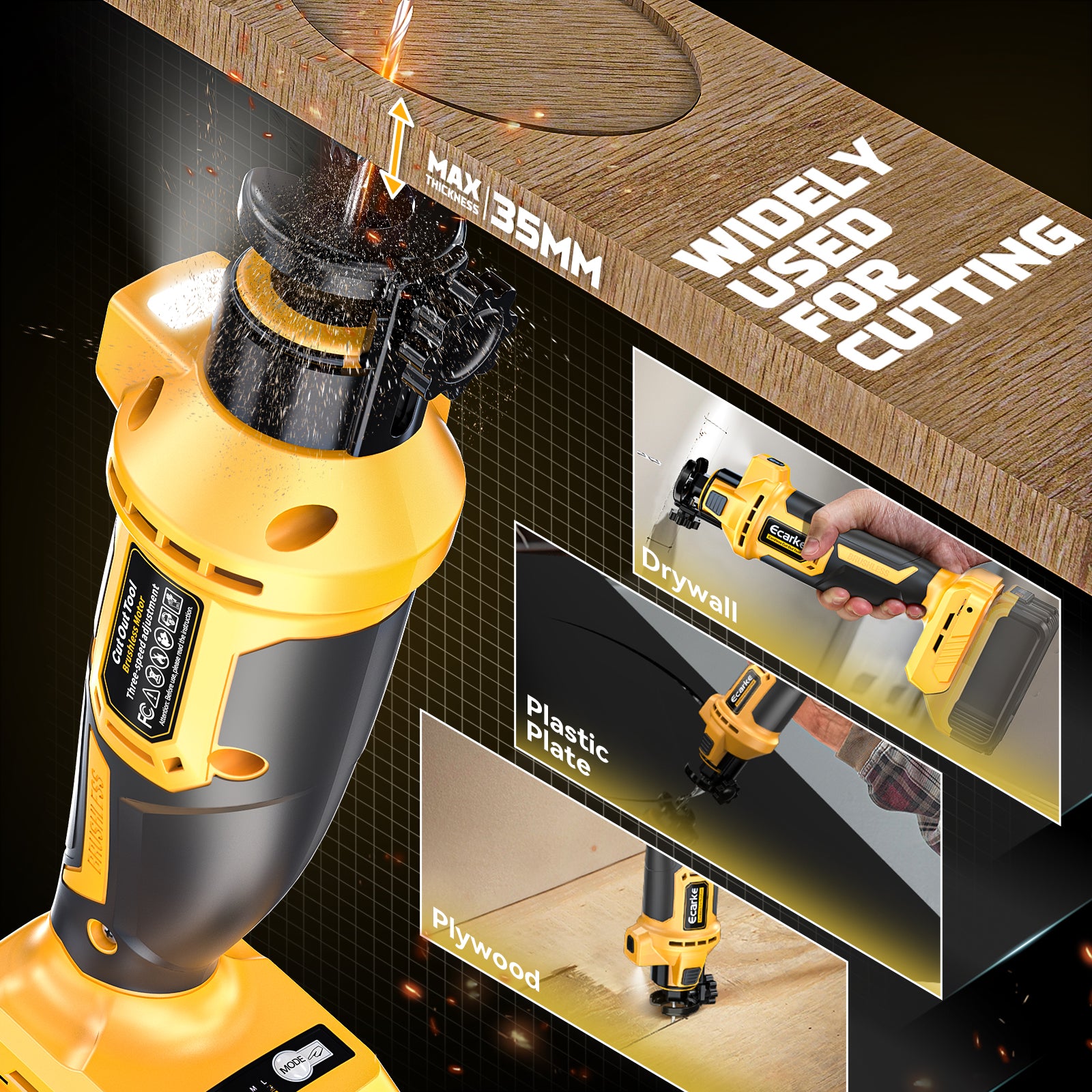Ecarke Cordless Drywall Cutting Tool for DeWALT Battery